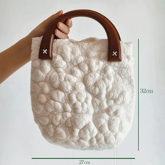 Art Gallery Colorway Top Handle Handmade Wool Felt Handbag