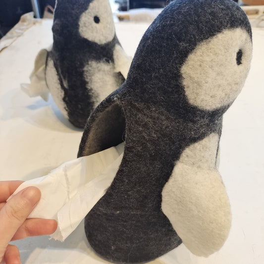 Wool Felt Penguin Tissue Holder
