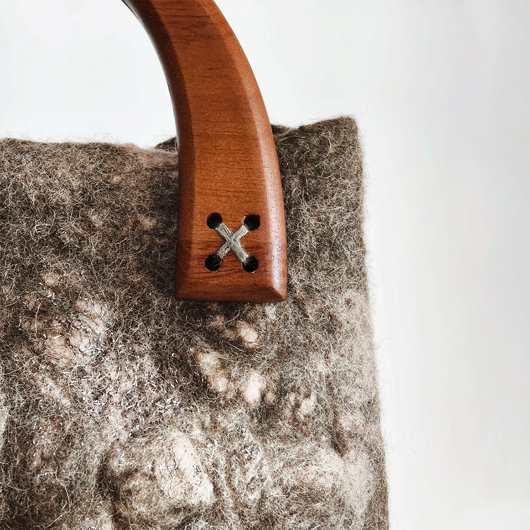 Art Gallery Colorway Top Handle Handmade Wool Felt Handbag