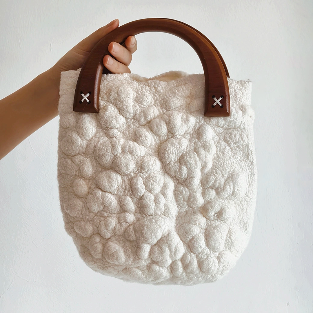 Art Gallery Colorway Top Handle Handmade Wool Felt Handbag