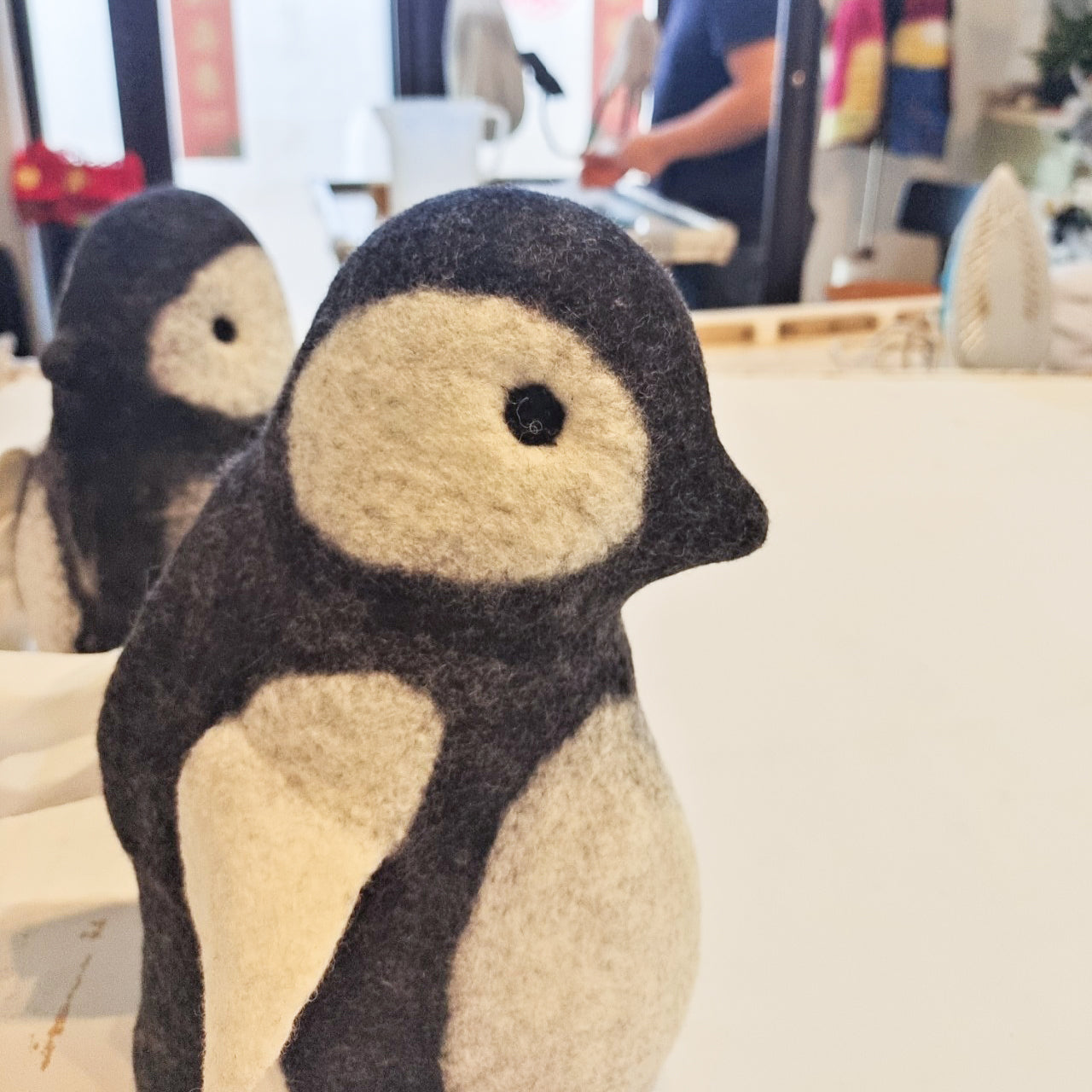 Wool Felt Penguin Tissue Holder